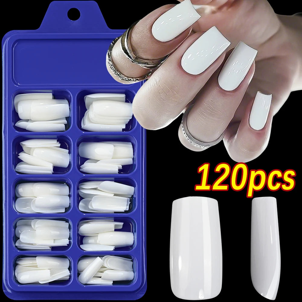 120pcs Long Coffin False nails