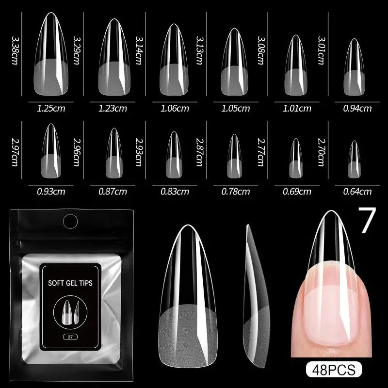 48pcs Semi-matte Fake Nails