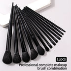 13 all-black makeup brush sets