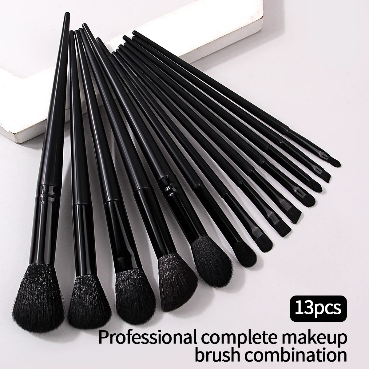 13 all-black makeup brush sets
