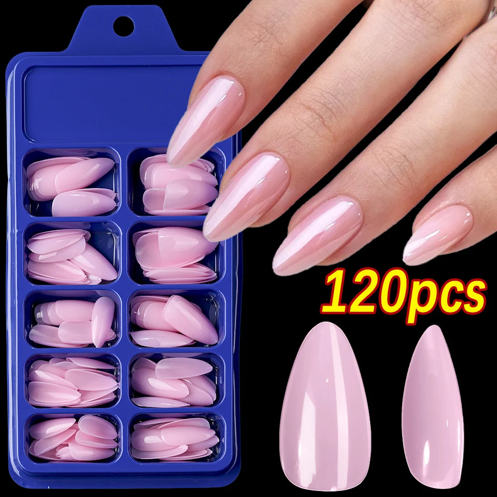 120pcs Long Coffin False nails