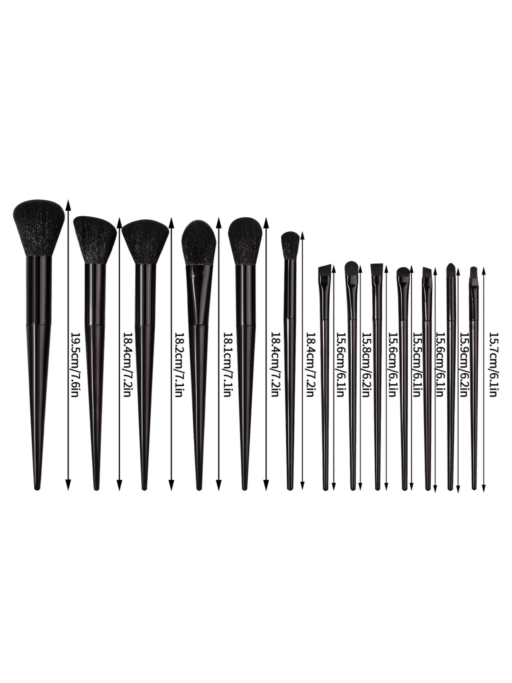 13 all-black makeup brush sets