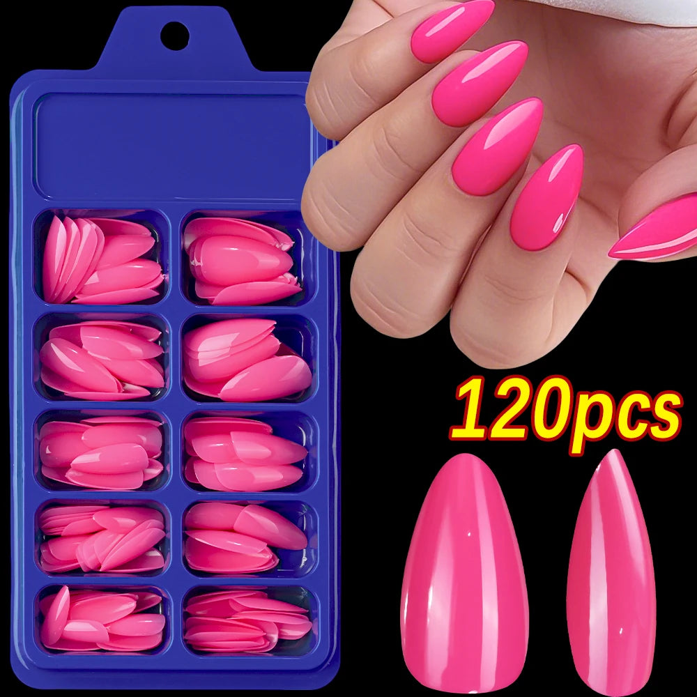 120pcs Long Coffin False nails