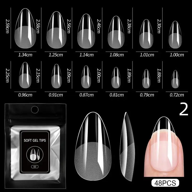 48pcs Semi-matte Fake Nails