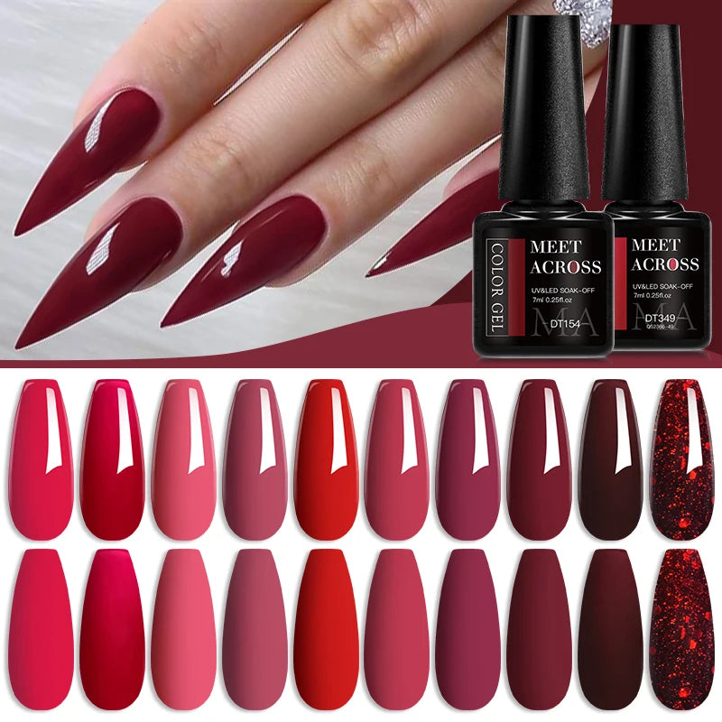 MEET ACROSS Red Series Gel Nail Polish