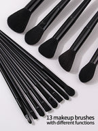 13 all-black makeup brush sets