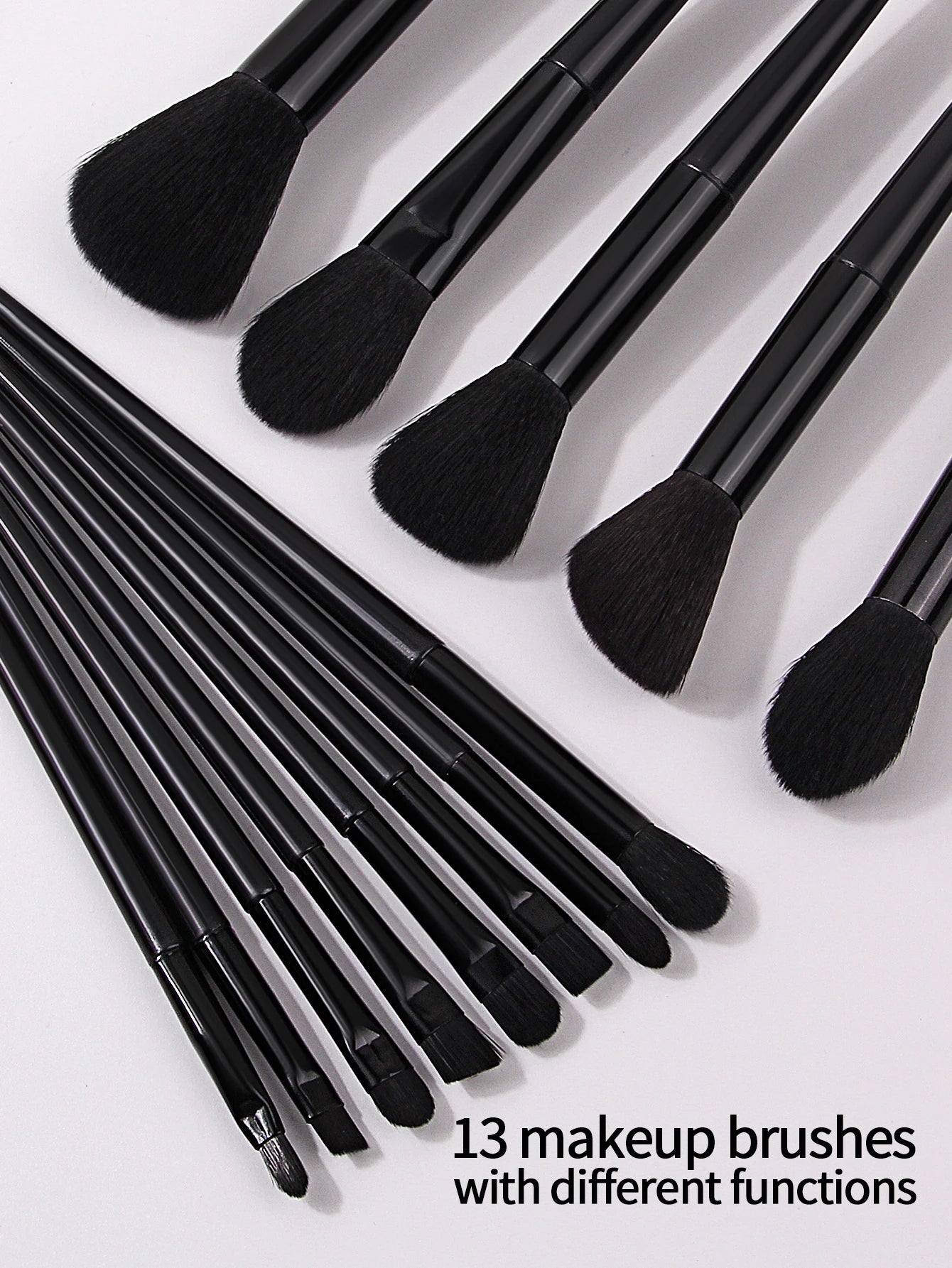 13 all-black makeup brush sets