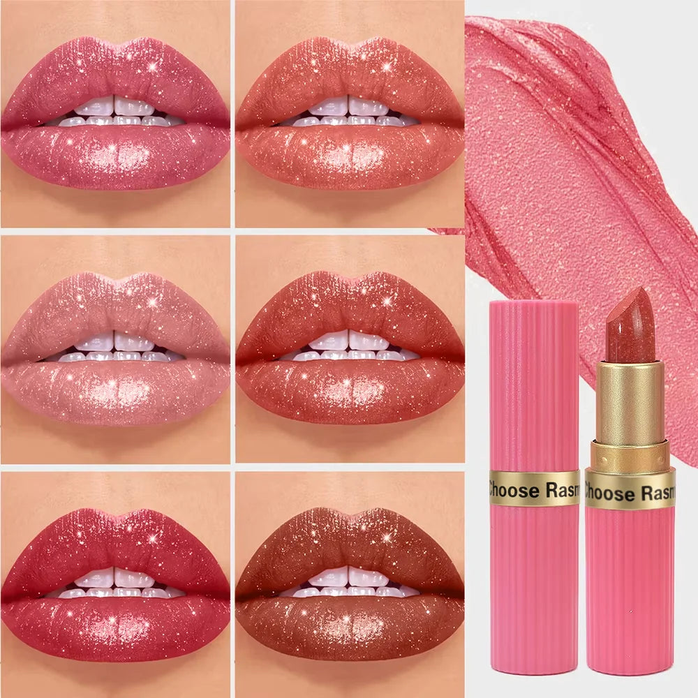 Pearlescent Pink Glitter Lipstick