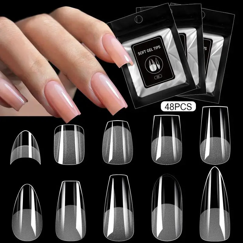 48pcs Semi-matte Fake Nails