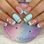 24Pcs/Set Medium Long French Fake Nails