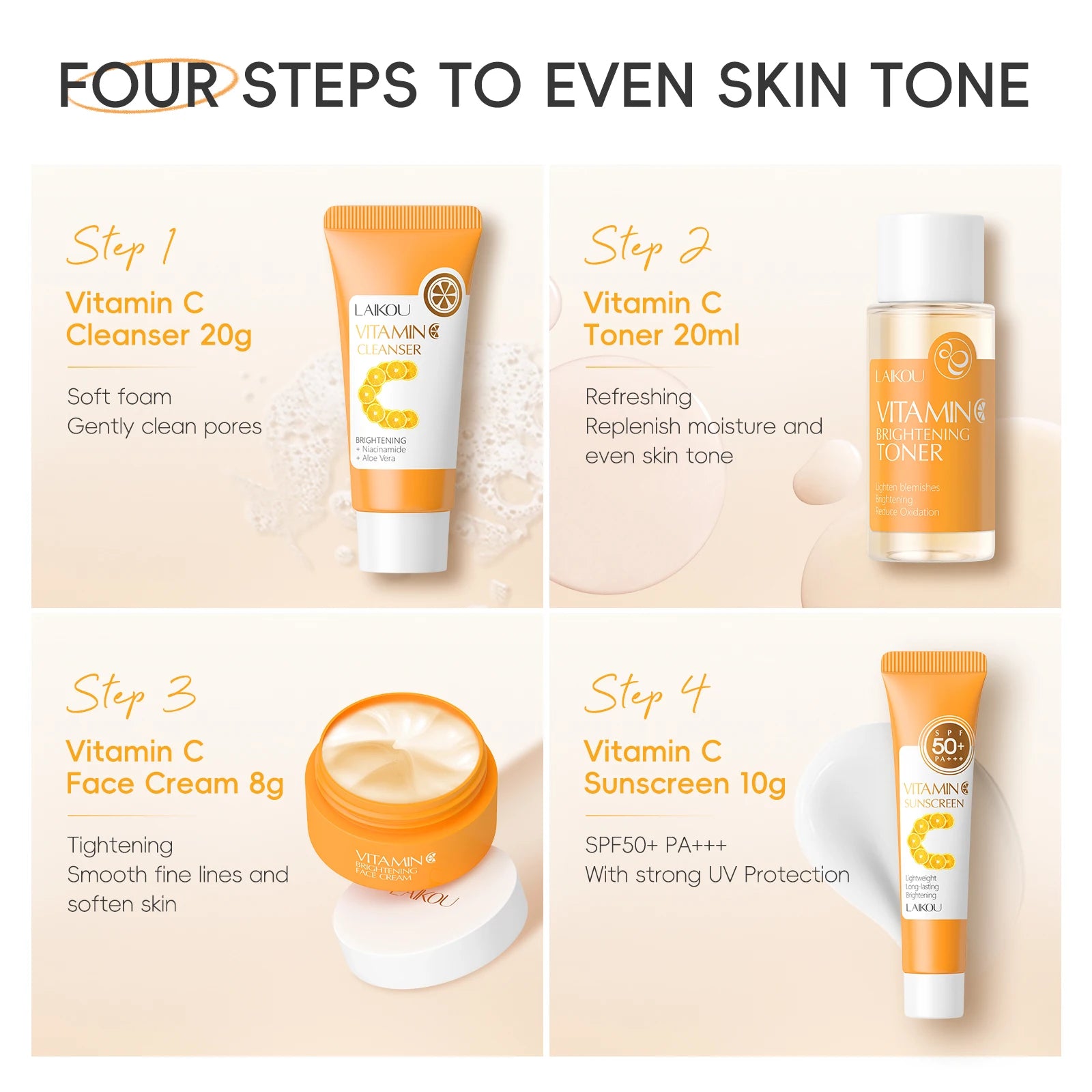 LAIKOU Vitamin C Travel Set 4PCS