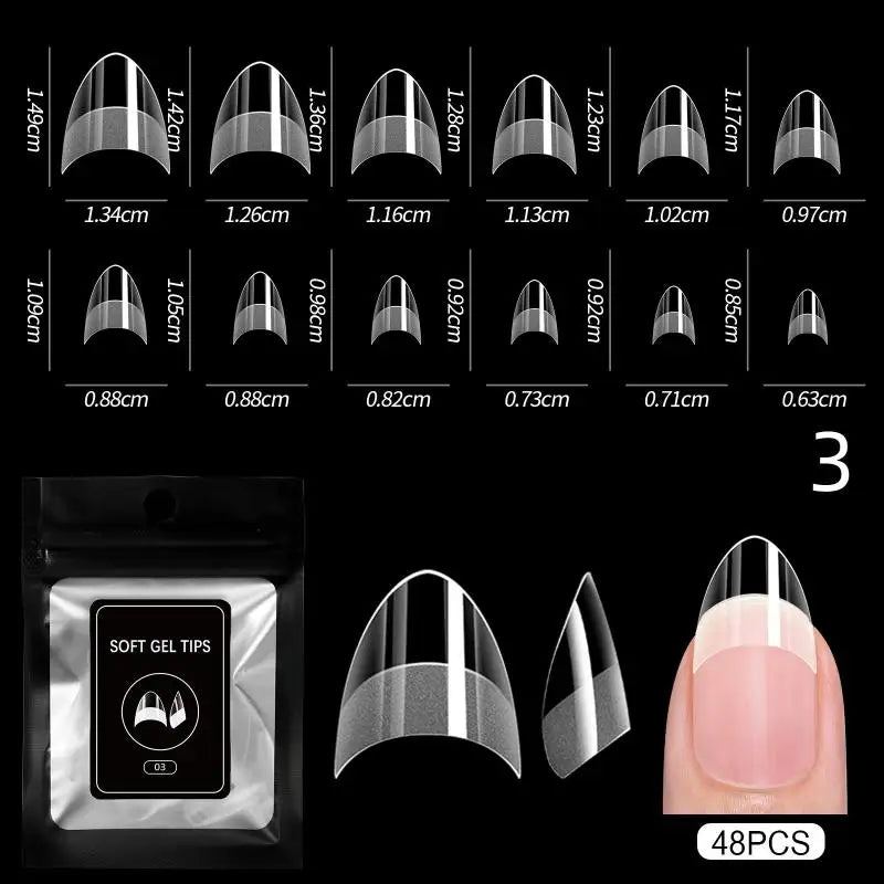 48pcs Semi-matte Fake Nails