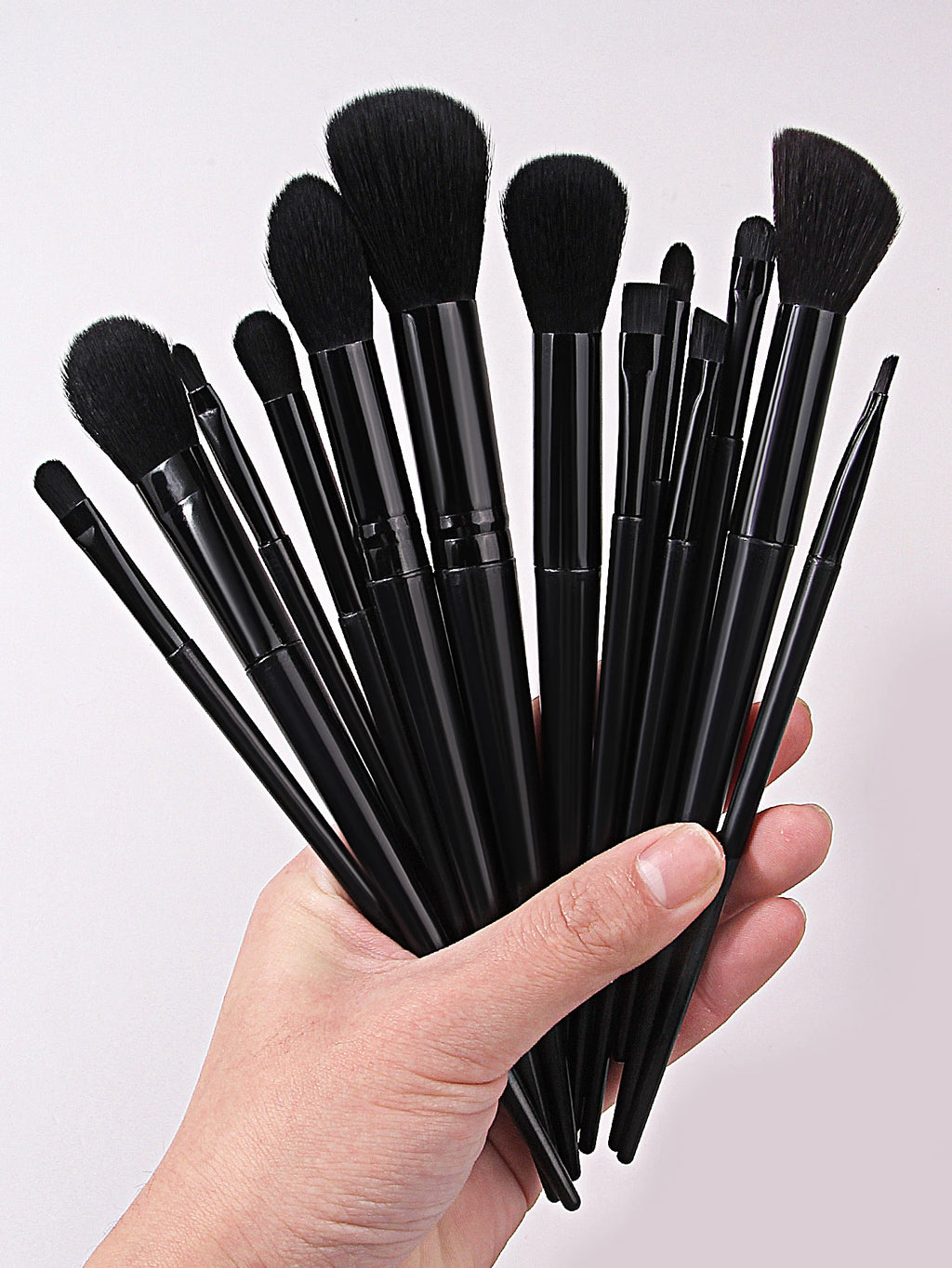 13 all-black makeup brush sets