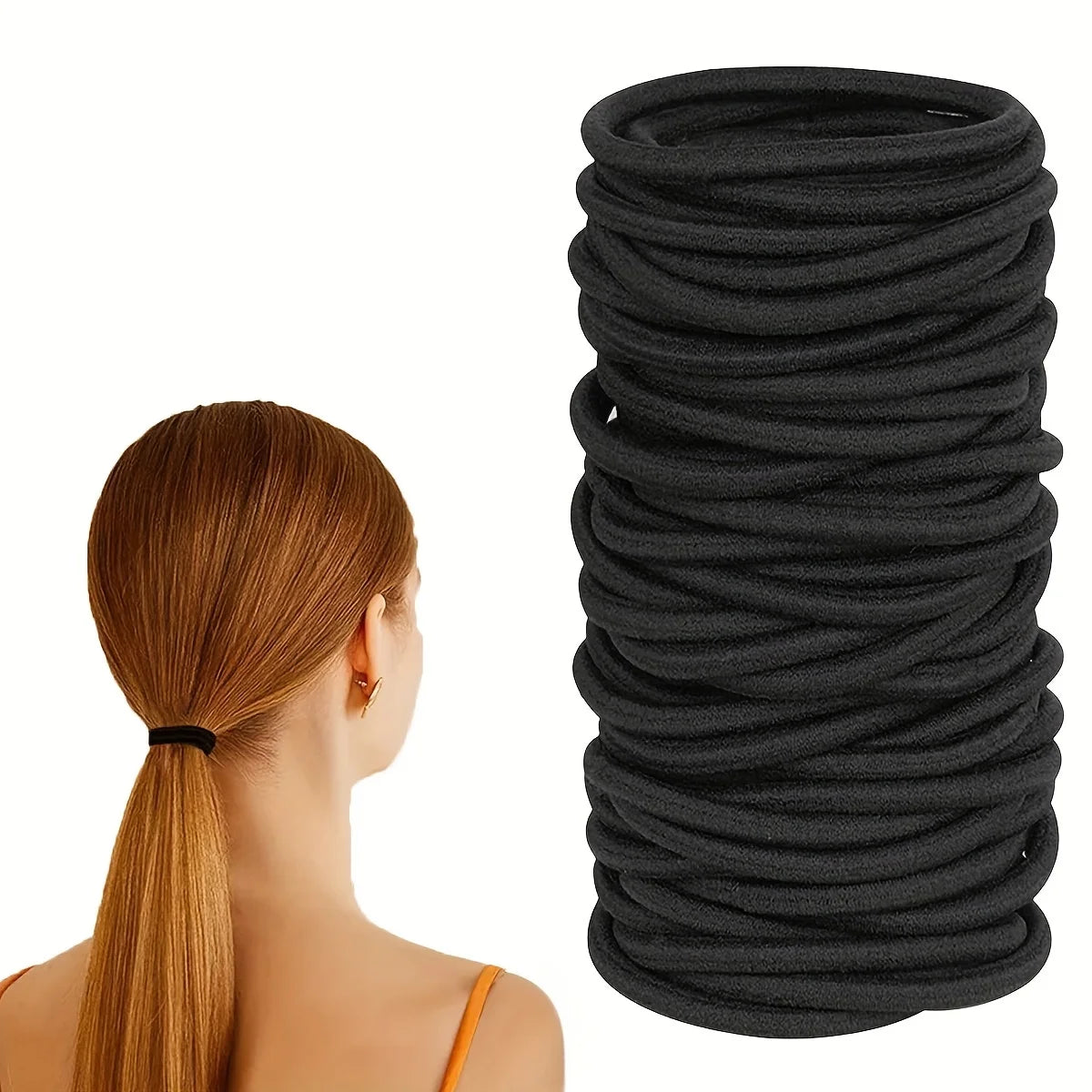 30 pcs Women Black Hair Ties