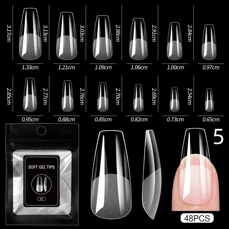 48pcs Semi-matte Fake Nails