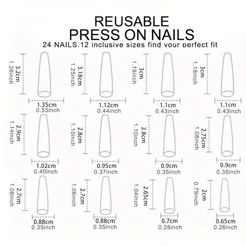 120pcs Long Coffin False nails