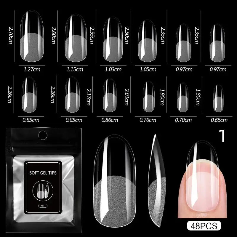 48pcs Semi-matte Fake Nails