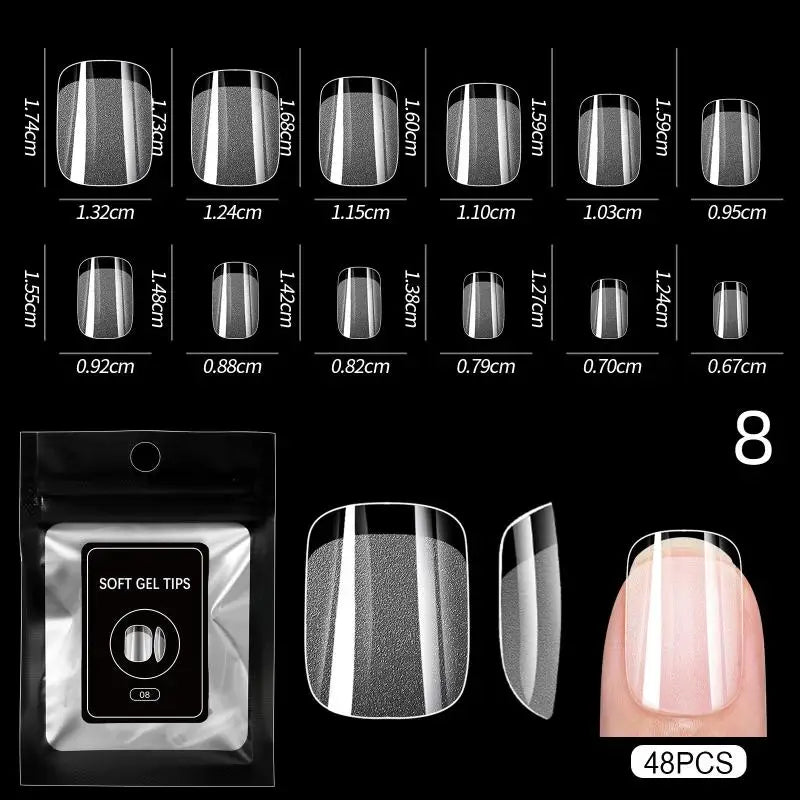 48pcs Semi-matte Fake Nails
