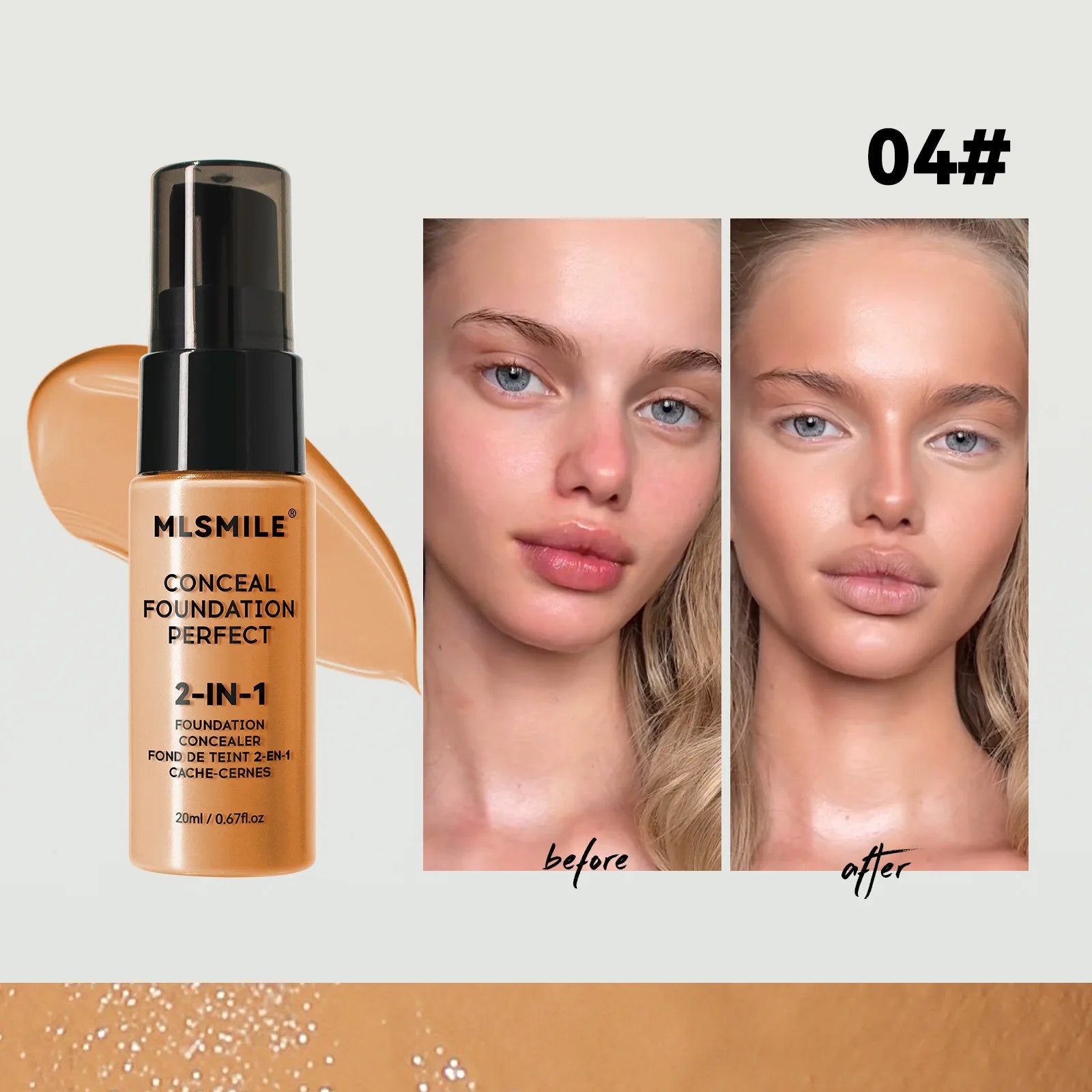 MLSMILE Foundation Waterproof & Sweat resistant
