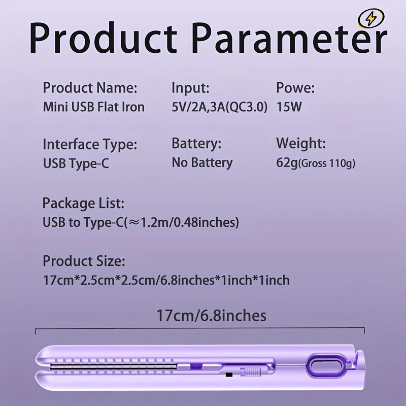 Portable Mini Hair Straightener