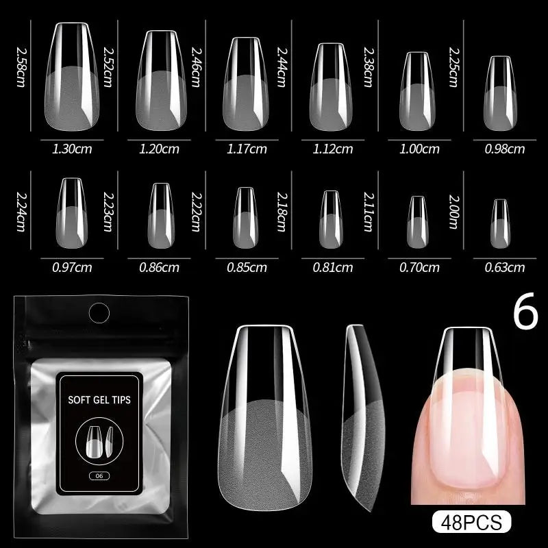 48pcs Semi-matte Fake Nails